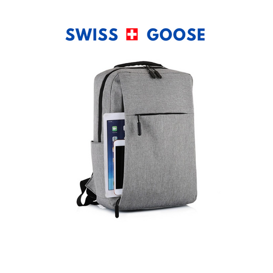 Swiss Laptop USB Backpack Grey