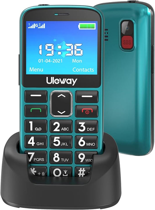 Uleway G2302 M2302 Big Button SOS Elderly Cell Phone Green European Charger