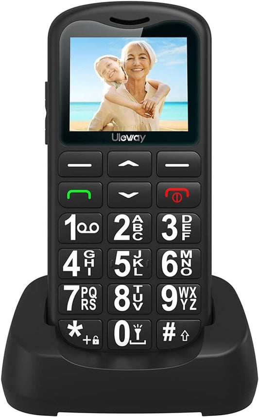 Uleway G180 Big Button SOS Elderly Cell Phone Black European Charger