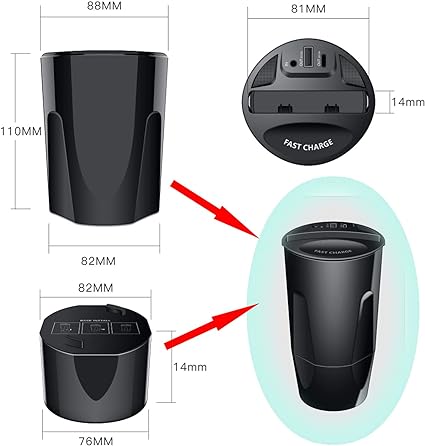 Car Wireless Cup Holder Charger Fast Charging