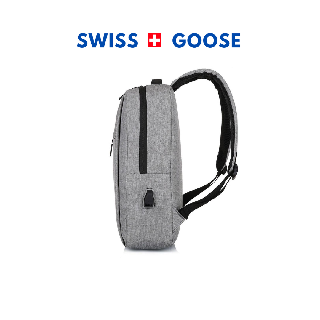 Swiss Laptop USB Backpack Black