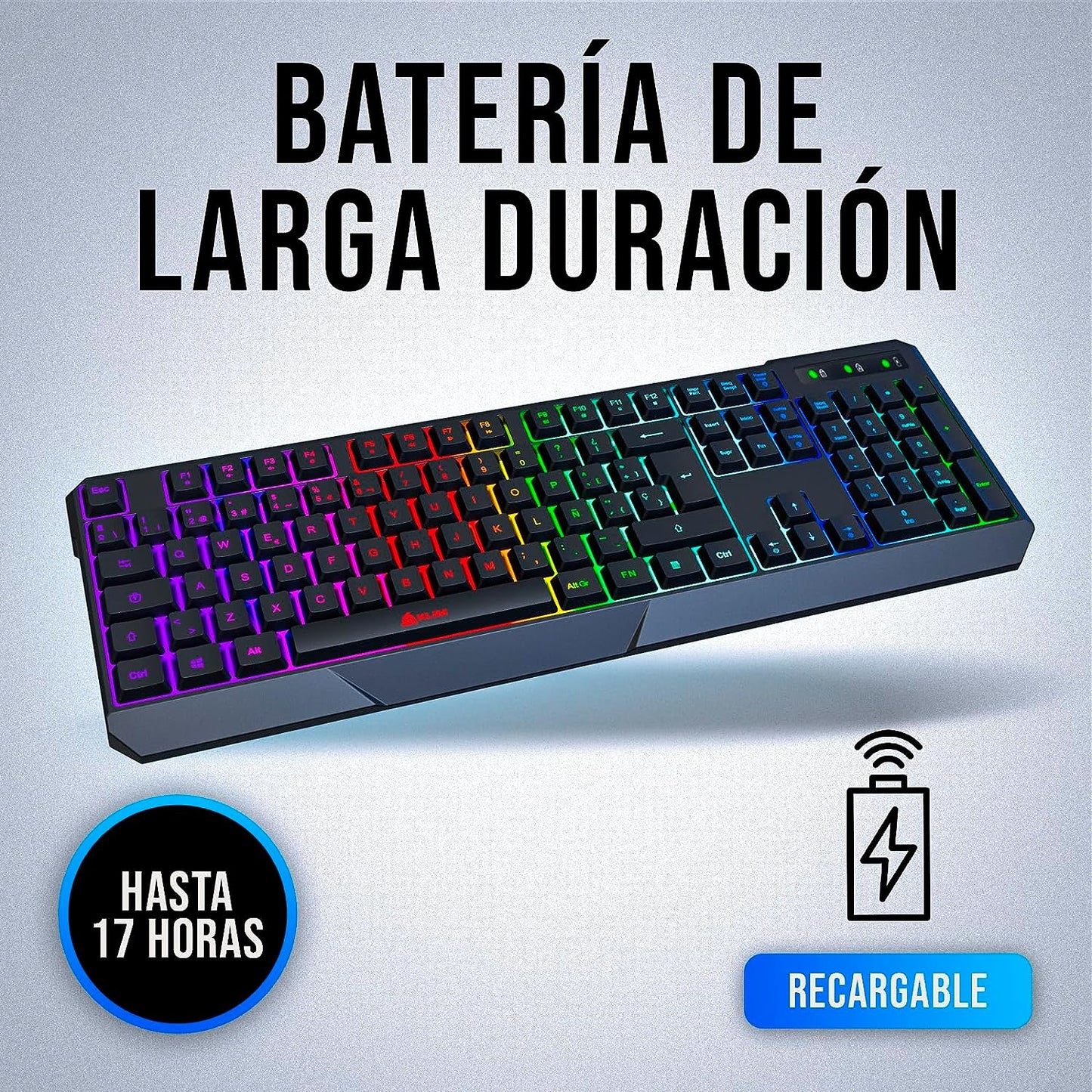 KLIM Chroma Senza Fili Spanish Layout Backlit Wireless Gaming Keyboard