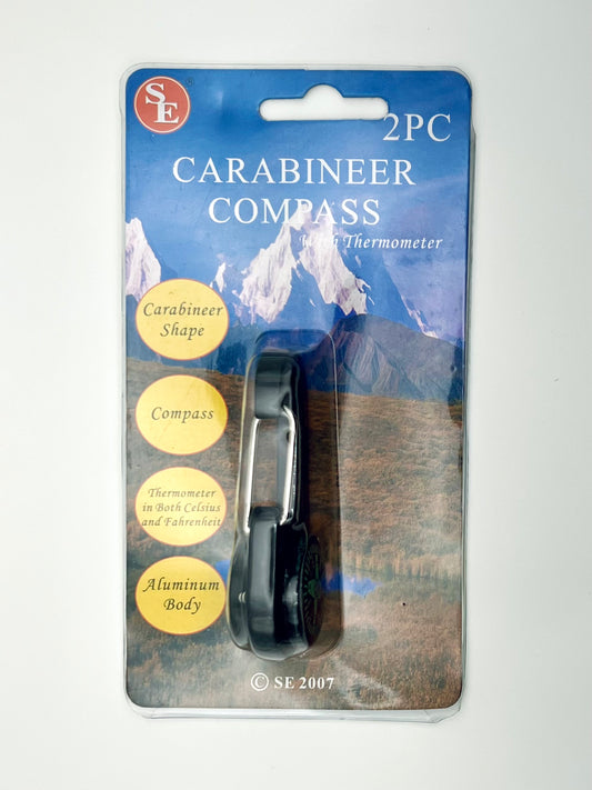 Carabiner Compass with Thermometer (Pack of 2)