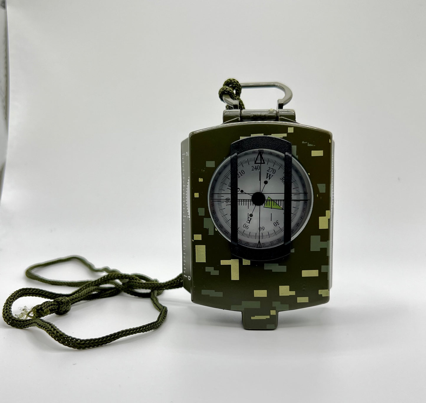 Military-Style Compass with Bubble Level and Carrying Case
