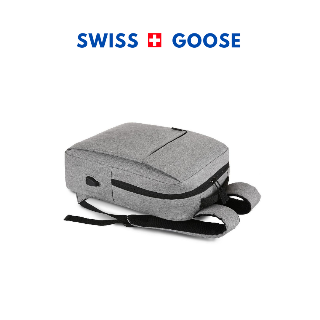 Swiss Laptop USB Backpack Grey