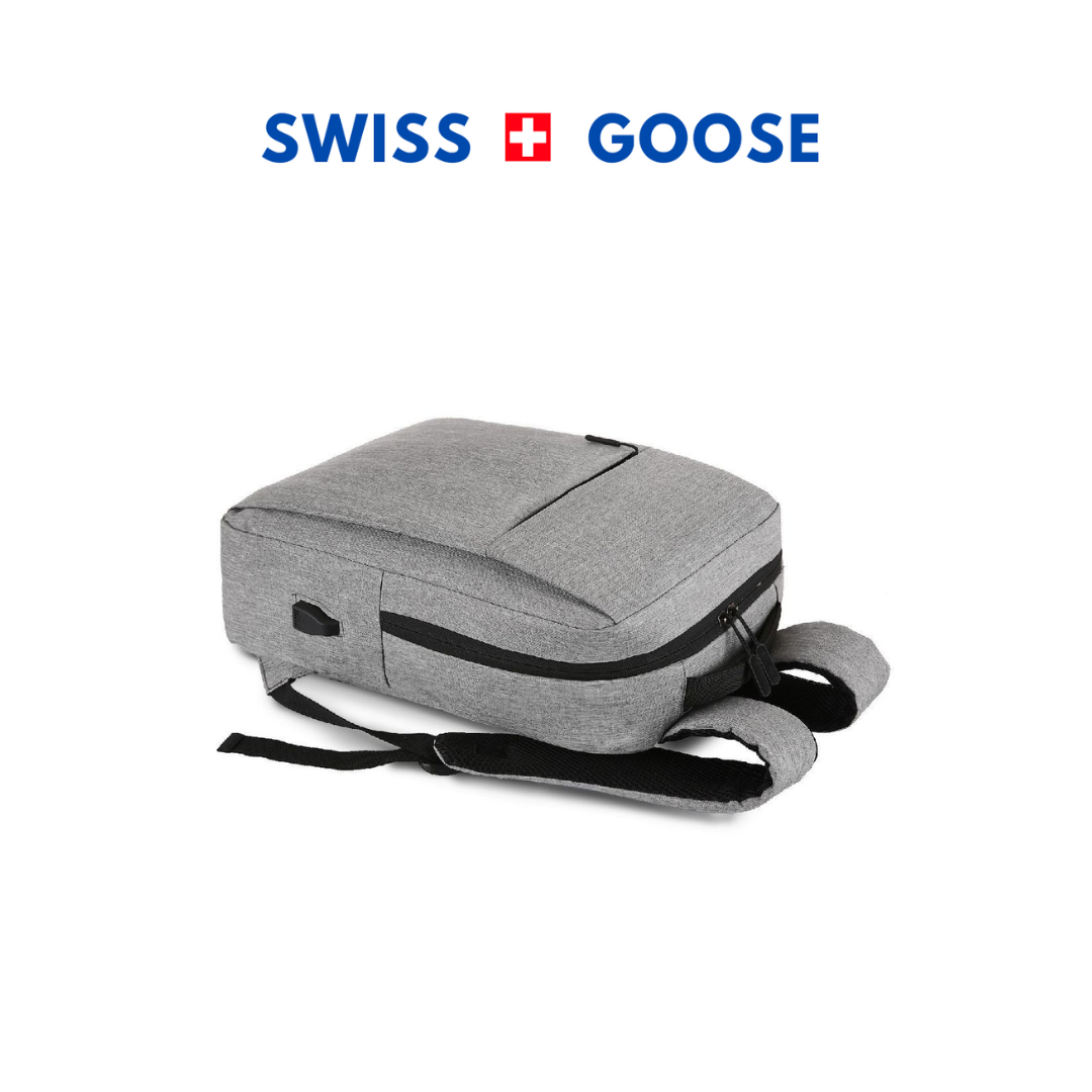 Swiss Laptop USB Backpack Black